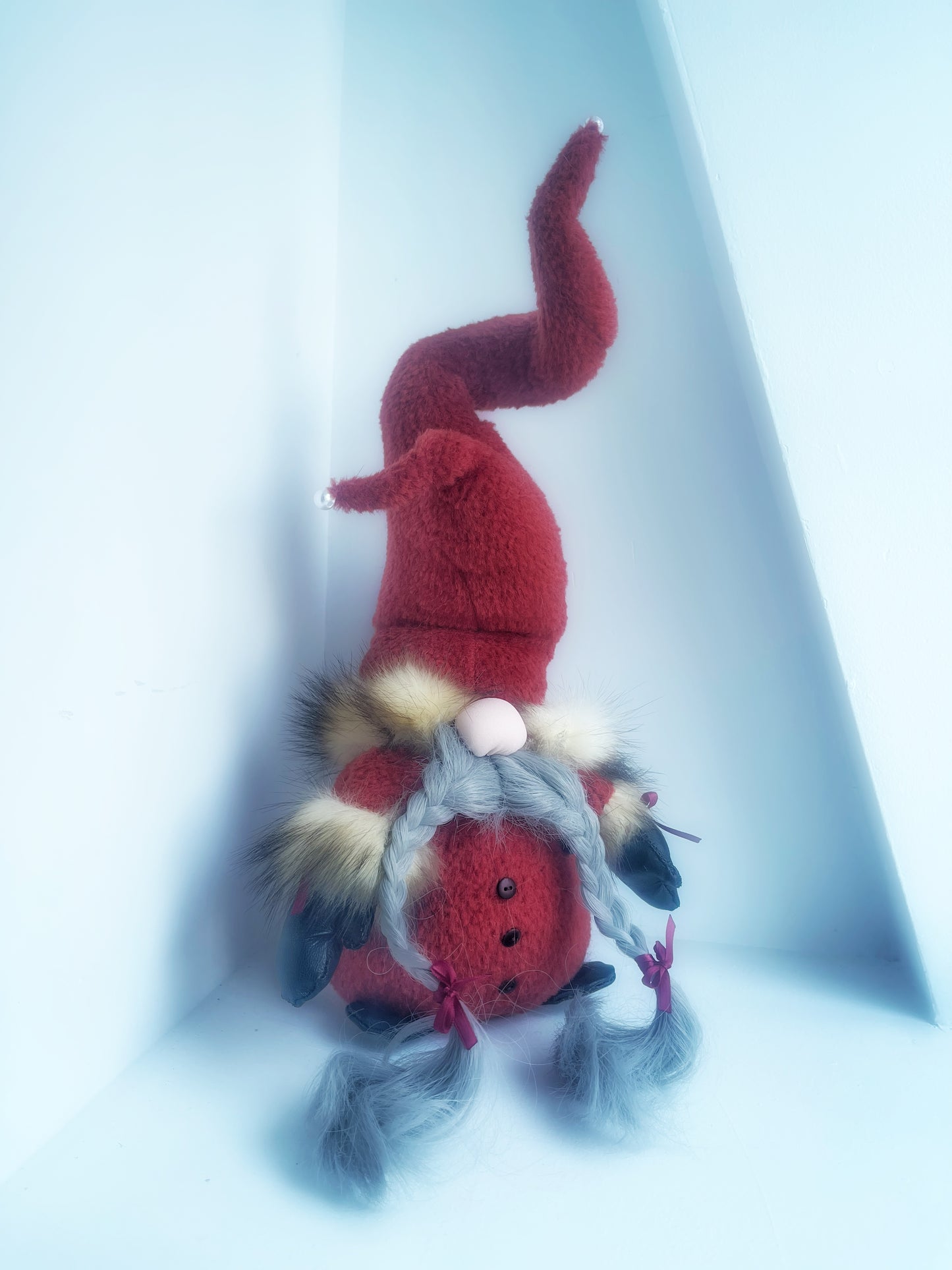 “Chesnut” the Holiday Gnome - premium mohair wool and recycled fur